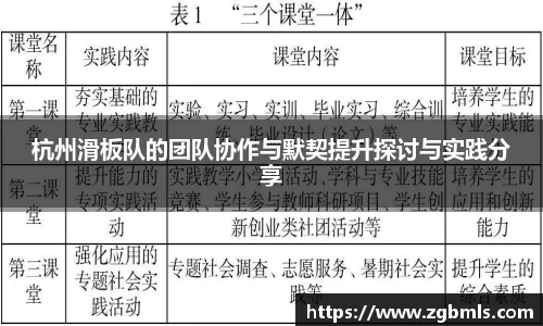 杭州滑板队的团队协作与默契提升探讨与实践分享