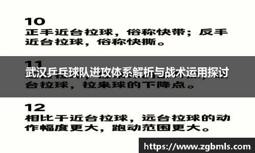 武汉乒乓球队进攻体系解析与战术运用探讨